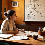 **

A writer at their desk, surrounded by notes, a whiteboard with plot points connected by arrows, and character sketches.  The scene is bathed in warm, inviting light, perhaps a cozy Italian cafe setting. Emphasize the feeling of inspiration and the initial creative process.

**