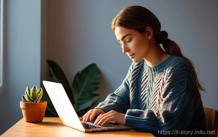 스토리텔러로서의 자기계발 도구 - **Prompt: The Spark of AI Inspiration**
    A diverse writer, mid-30s, is seated at a minimalist woo...