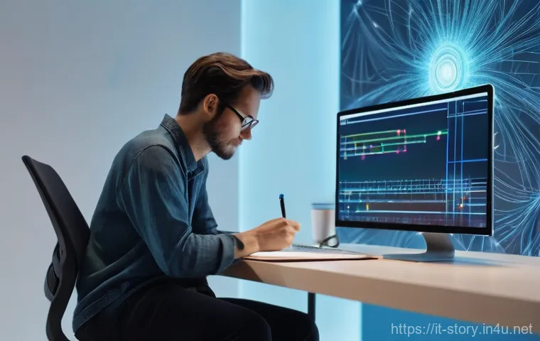 스토리텔러 실무에서 발생할 수 있는 문제 - **Prompt 1: From Digital Strain to Natural Inspiration**
    A female writer, aged 35-45, with a sli...