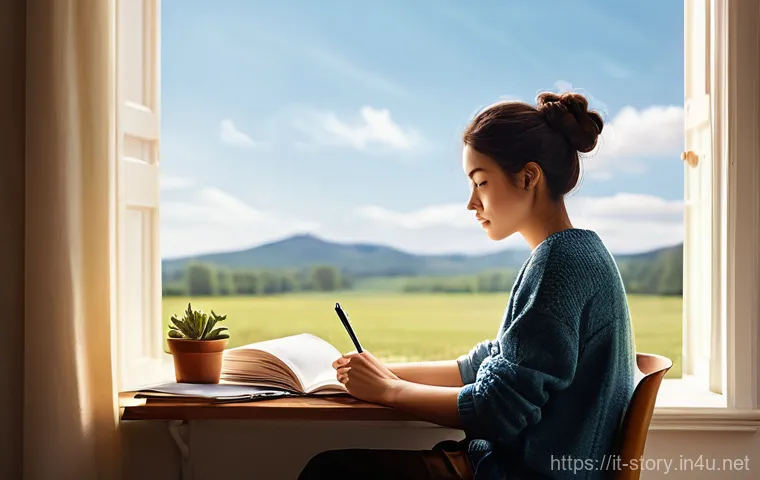 스토리텔러로서 전문성을 키우는 방법 - **Prompt 1: Discovering Your Unique Voice**
    "A young adult, perhaps a writer or creative, sits i...