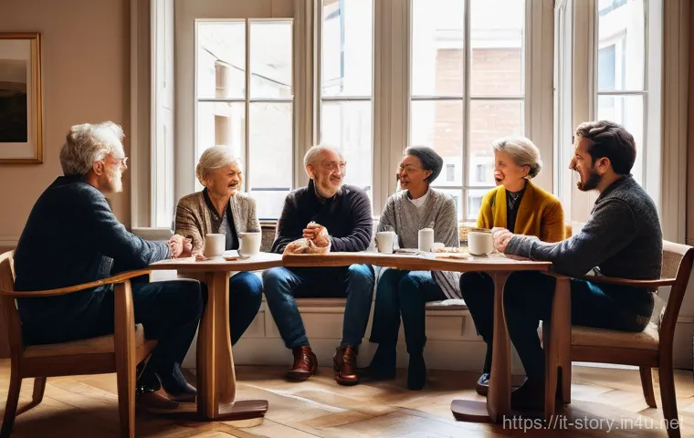 스토리텔러 자격증의 취득 과정과 준비 요소 분석과 전략 - **Prompt:** A diverse group of people, aged roughly 15-50, are gathered in a warm, inviting living r...