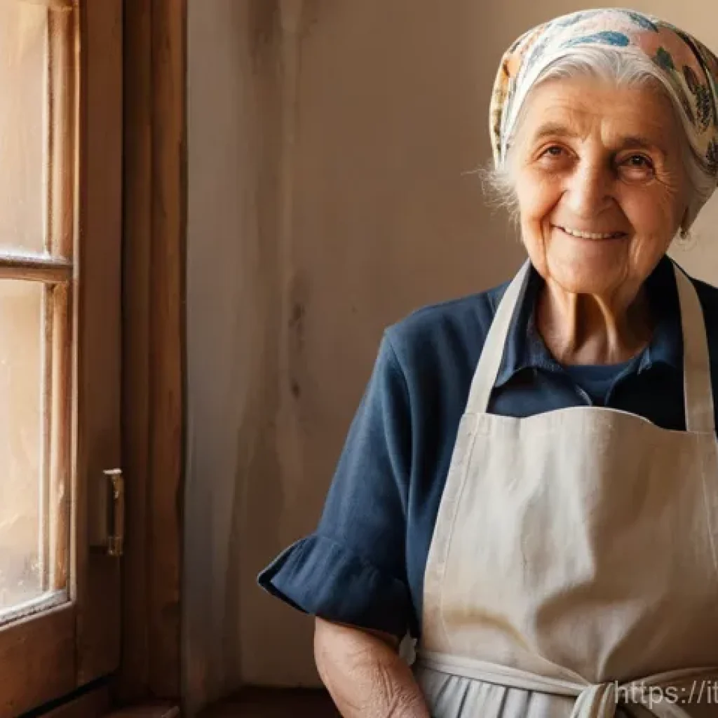 스토리텔러 직무와 관련된 창의적 글쓰기 기법 - **Prompt: "The Orecchiette Maestro"**
    A close-up portrait of an elderly, kind-faced Italian nonn...