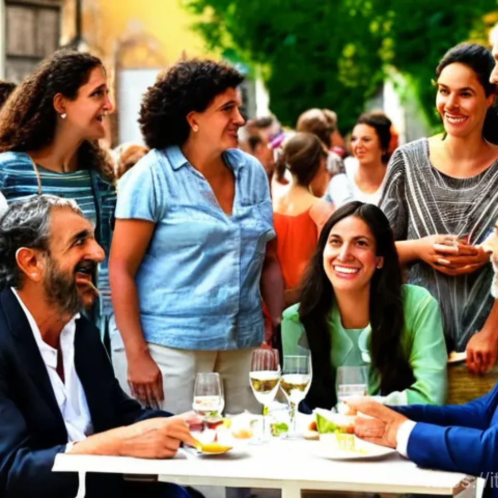 스토리텔러 자격증 시험 출제 경향 - **Prompt 1: The Empathetic Storyteller in an Italian Piazza**
    "A vibrant and diverse group of It...