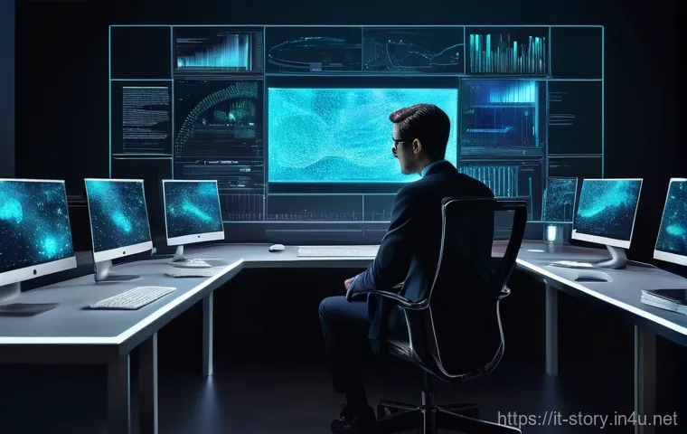 스토리텔러와 이야기 구성의 핵심 - **Prompt:** A dynamic, high-angle shot of a person, late 20s to early 30s, fully clothed in smart-ca...