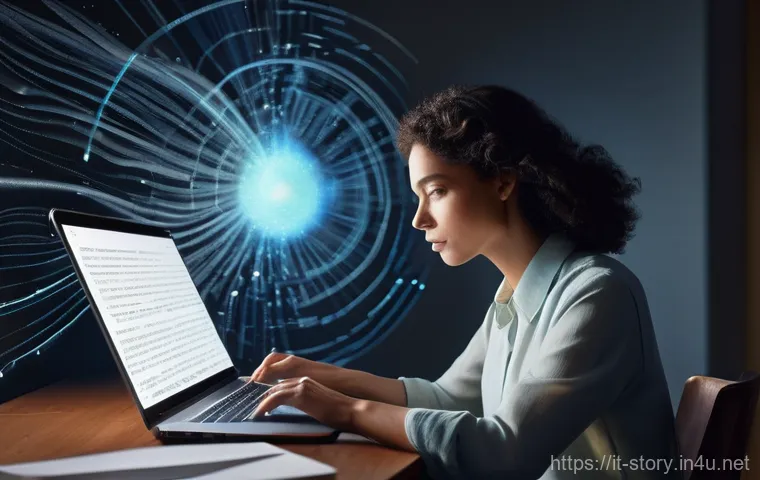 스토리텔러가 주목해야 할 관련 스타트업 - **Prompt 1: AI as a Creative Muse**
    "A visually striking digital painting depicts a female write...