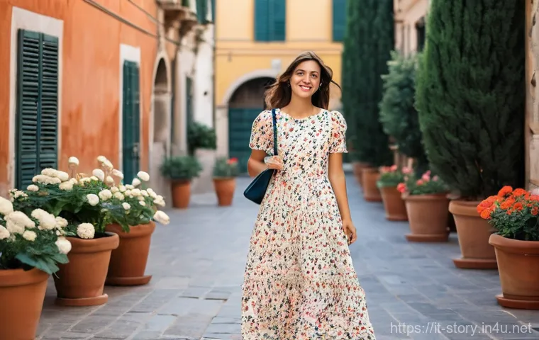 스토리텔러가 직업적으로 중요하게 여기는 요소 - **Prompt: Authentic Expression in an Italian Piazza**
    "A confident young woman, approximately 25...