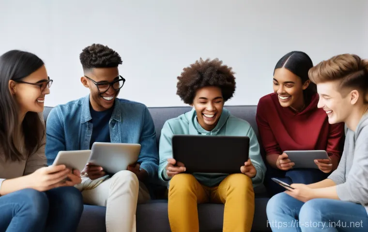 스토리텔러와 디지털 스토리텔링의 접목 사례 - A warm and inviting scene of a digital storyteller in a cozy, modern home office. A young adult woma...