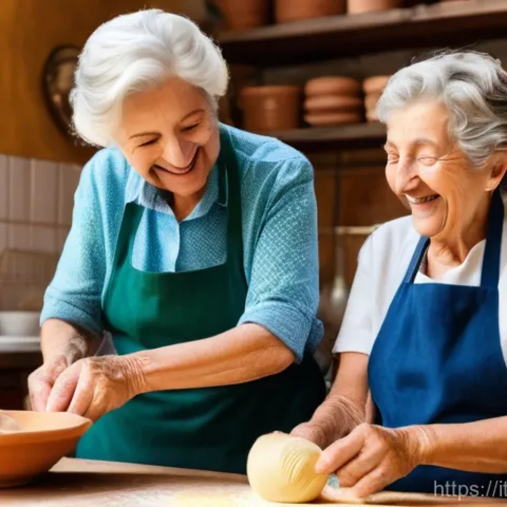 스토리텔러 관련 산업 보고서 요약 - "A heartwarming scene in a rustic, sun-drenched Italian kitchen. A loving elderly nonna, wearing a m...