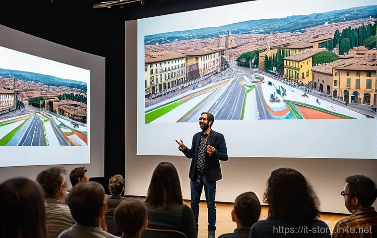 스토리텔러의 창의력 향상 기법 - **Prompt 2: "Sensory Streetscape"**
    An artist, gender-neutral, dressed in fashionable but practi...