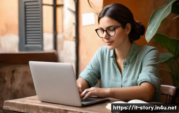 스토리텔러가 되기 위한 기본 자질 - **Prompt:** A warm, inviting image of a female blogger in her late 20s to early 30s, with a genuine ...