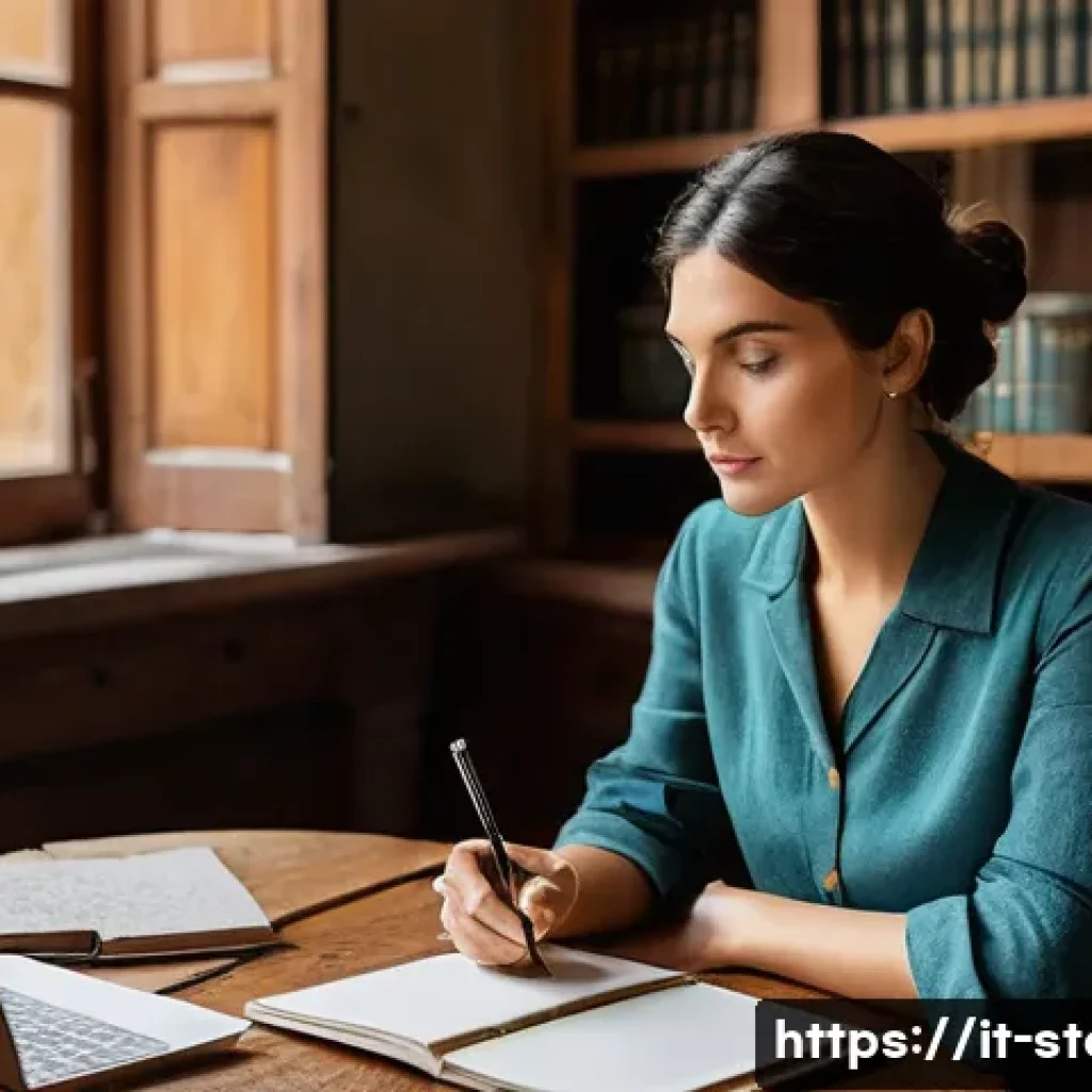 스토리텔러와 데이터 기반 이야기 제작 - **Prompt:** A cozy Italian study, bathed in soft, warm light from a large window overlooking a bustl...