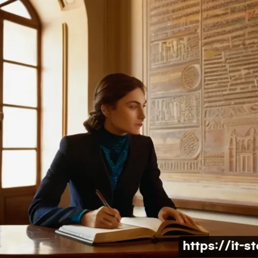 스토리텔러 직업과 관련된 키워드 분석 - **Prompt:** A young, elegant Italian woman in her late 20s, dressed in a smart, high-necked blouse a...