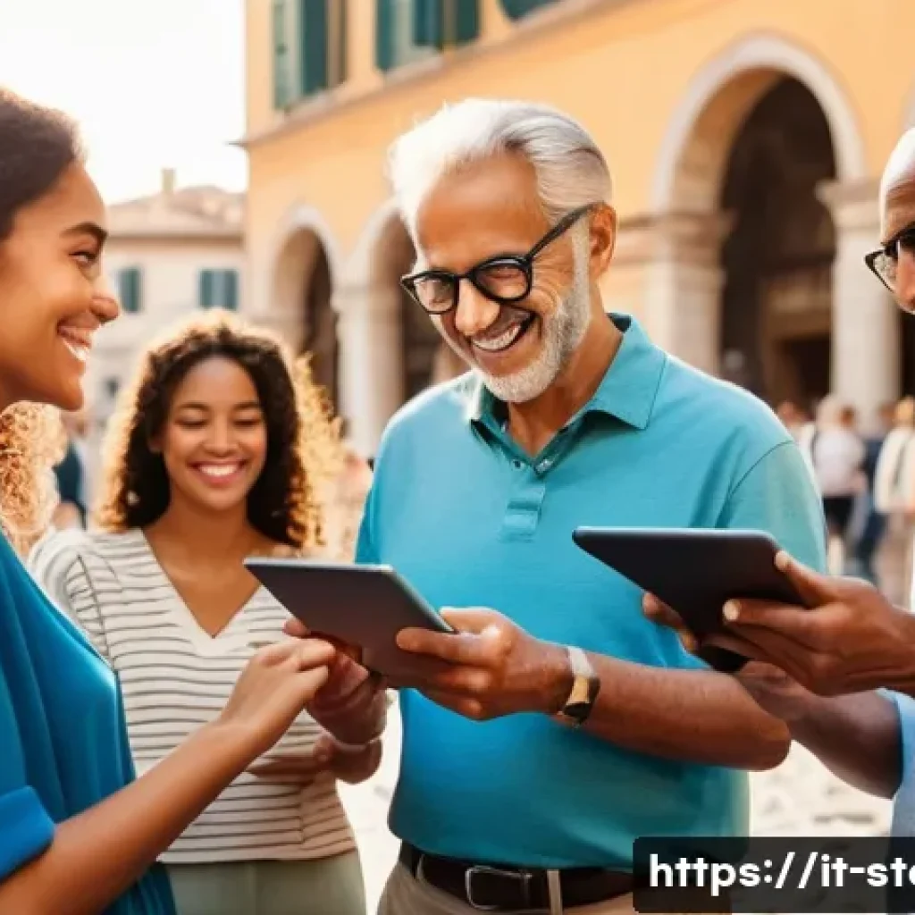 스토리텔러의 네트워크 활용 사례 - **Prompt:** A vibrant, sun-drenched Italian piazza with historic architecture in the background. A d...