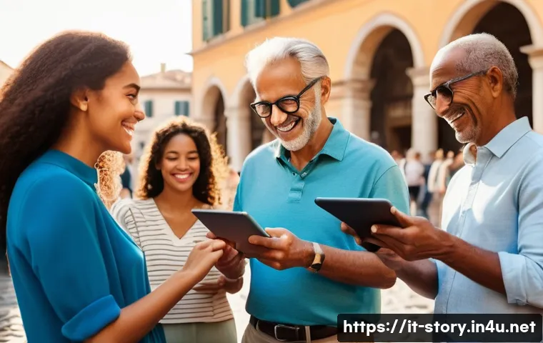 스토리텔러의 네트워크 활용 사례 - **Prompt:** A vibrant, sun-drenched Italian piazza with historic architecture in the background. A d...