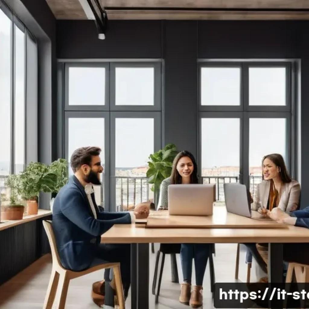 스토리텔러로서 성공하기 위한 5가지 법칙 - A professional Italian entrepreneur in a modern co-working space, dressed in smart casual attire, en...