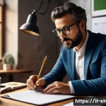 스토리텔러 자격증의 가치와 미래 전망 - A professional Italian storyteller in a modern creative workspace, surrounded by multimedia tools li...