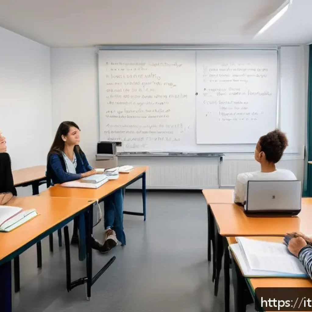 스토리텔러 필기 시험 합격률 분석 - A professional Italian classroom setting focused on storytelling exam preparation: a diverse group o...